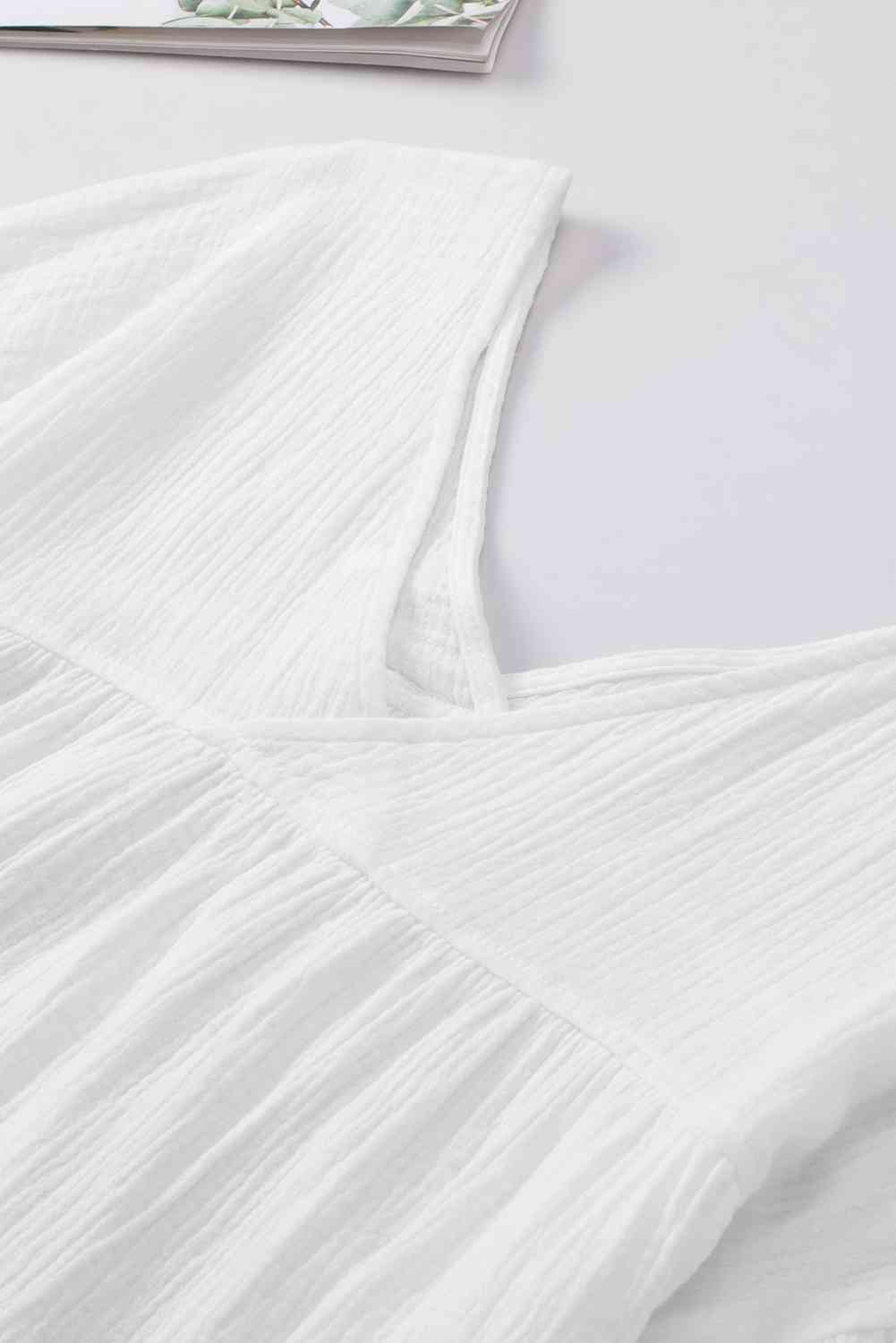 Dropped Shoulder V-Neck Blouse